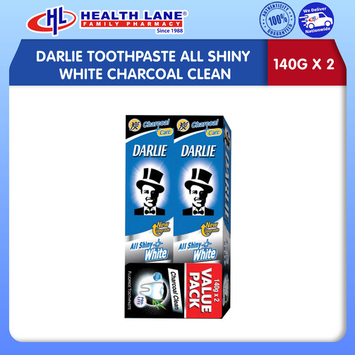 DARLIE TOOTHPASTE ALL SHINY WHITE CHARCOAL CLEAN (140Gx2)